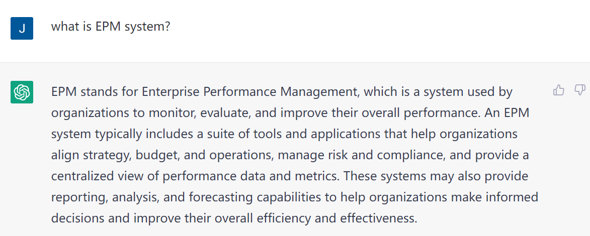当EPM遇上ChatGPT -ChatGPT认识全面预算、企业绩效管理、多维数据库这些概念吗？(图2)